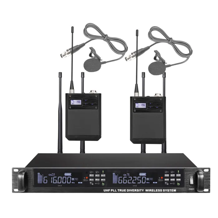 

True Diversity P300 Performance 2 Channel System Lapel Wireless Microphone Dual Uhf
