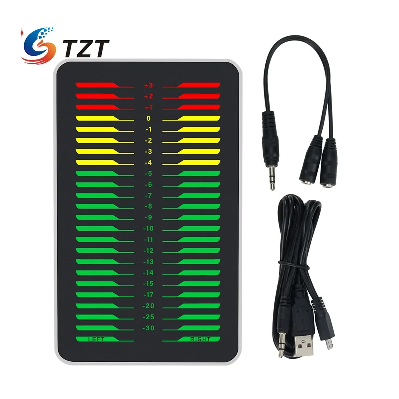 

TZT AK_DB24D_PRO Dual Channel LED Music Level Music Spectrum Display Designed with Aluminum Alloy Shell