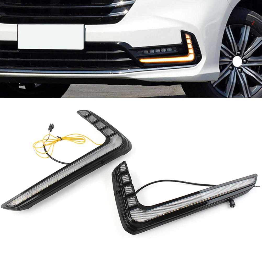 Car Fog Lamp Daytime Running Light DRL With White Yellow Ice Blue Light For Honda Odyssey 2022 Turn Signals Indicator