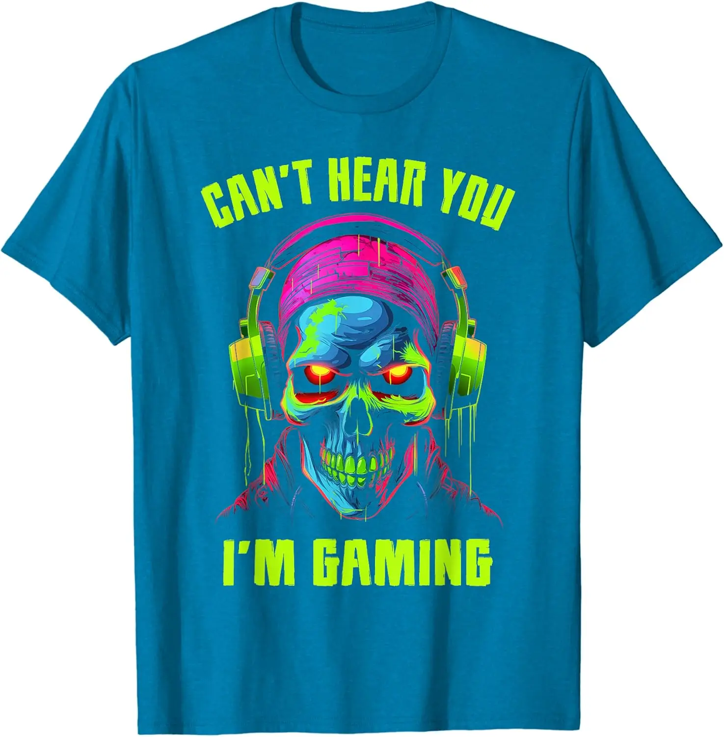Gamer Shirt for Boys Teens Men Video Gaming Funny Skull T-Shirt