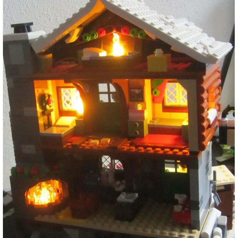 المنتجات الموسمية Moc قوالب بناء وحدات جبال الألب لودج نموذج التكنولوجيا كتل عيد الميلاد لتقوم بها بنفسك لعبة هدايا البناء