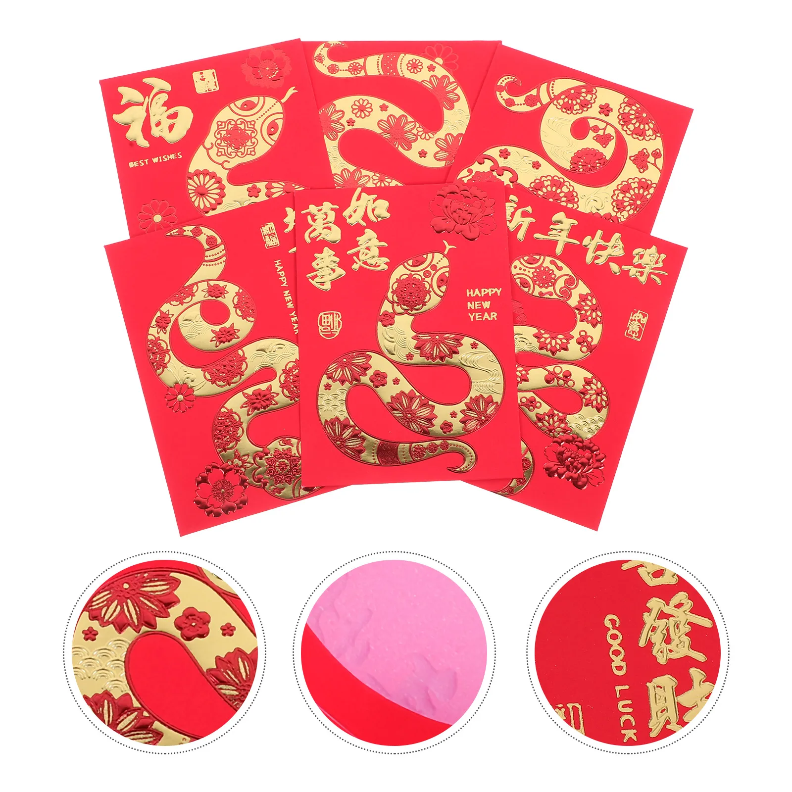 

36 Pcs Festival Small Lunar Chinese Snake Year Red Envelopes Lucky Money Packets