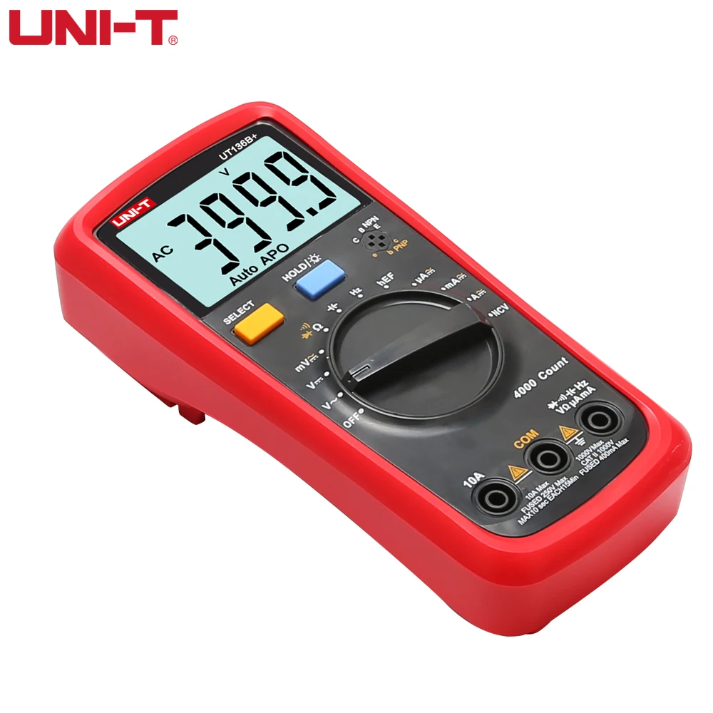 UNI-T UT136B+ Digital Multimeter Large LCD Dual Display 1000V 10A AC DC Voltmeter Current Test Meter