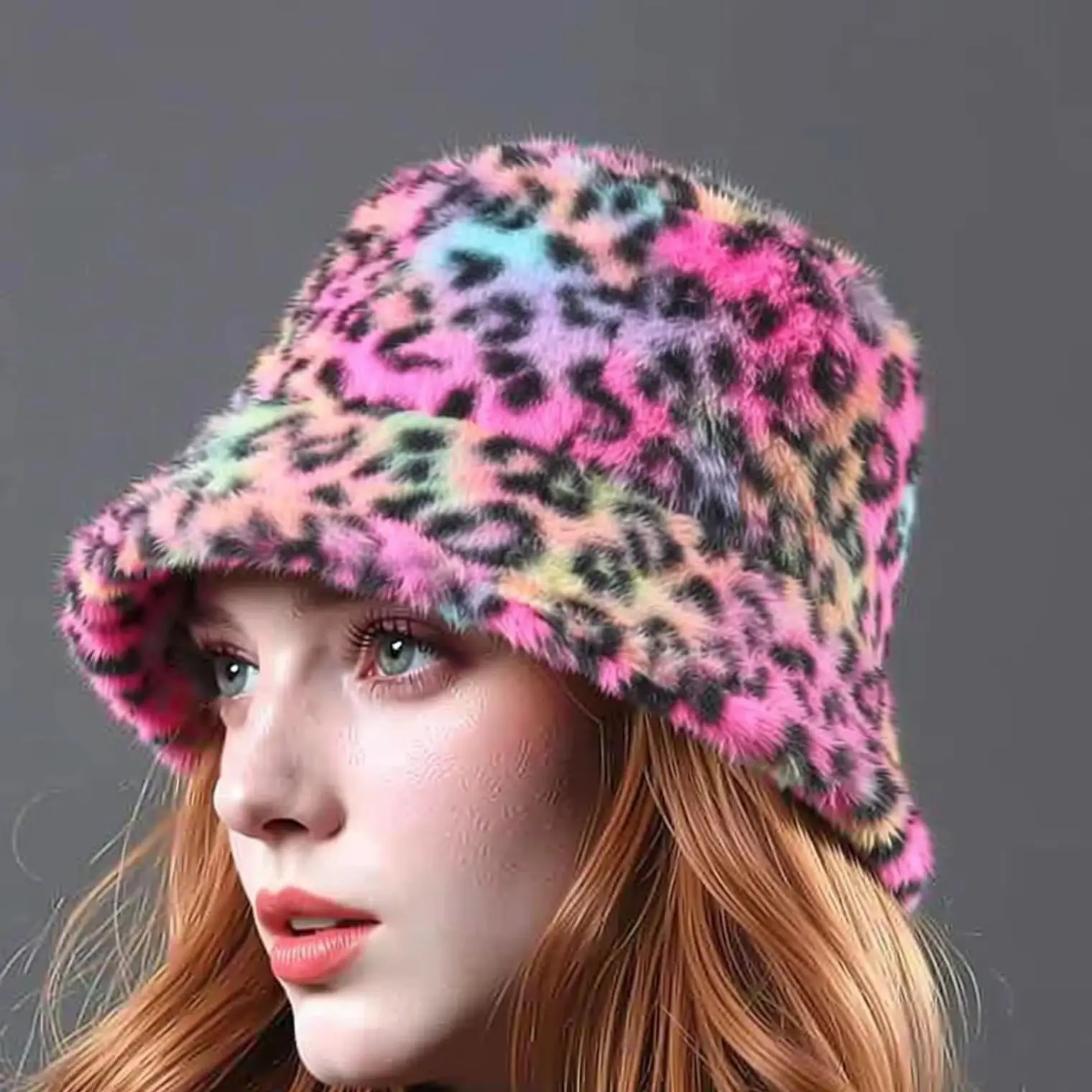 Leopard Print Thick Warm Versatile Boater Cap, Autumn Winter Outdoor Travel Casual Hat for Women Daily Wear