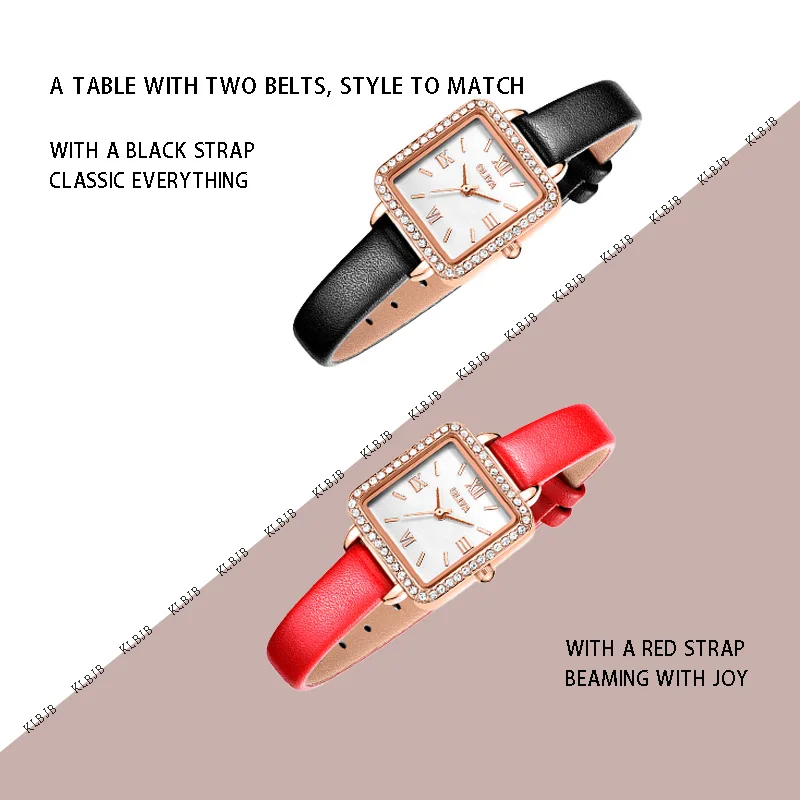 Relojes Para Dama con esfera cuadrada, reloj de diamantes Para mujer, lujo, chica de la suerte, regreso a los antiguos