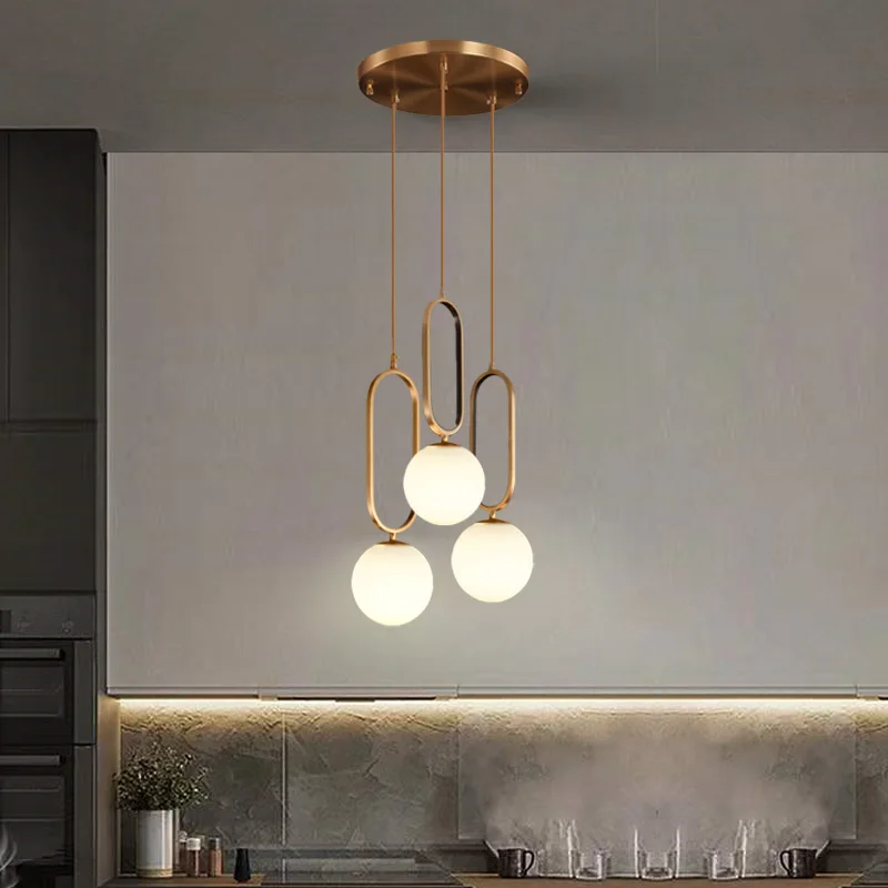 Nordic Luxury Glass Ball Chandeliers for Home Living Room Decor Pendant Lights Restaurant Bedroom Brass E14 Bar Hanging Lamp