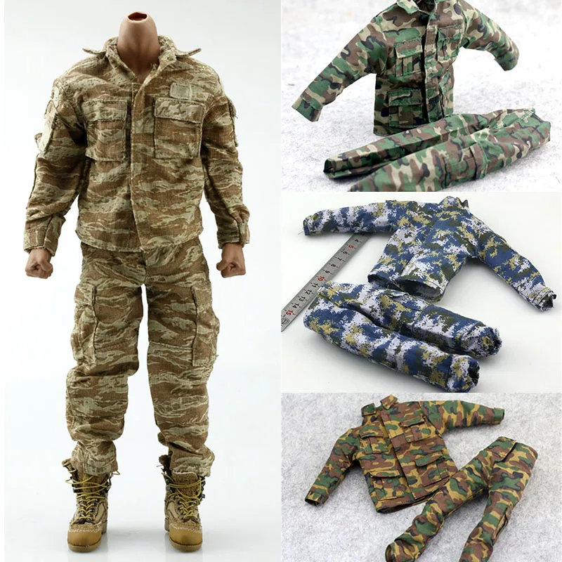 1/6 Scale ทหารชายกองทัพเรนเจอร์เสื้อผ้า Marine Corps พิเศษ Battle Camouflage Combat Uniform สำหรับ12 ''Action Figures Body