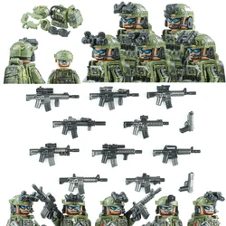 City Police America Special Forces Figures Building Blocks US Army Soldier SWAT Commando Military Weapons Bricks Toys For Kids