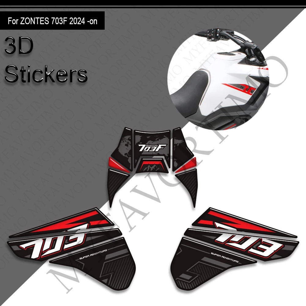 

For Zontes ZT703-F ZT-703F ZT 703F 703 F Adventure Bike Tank Pad TankPad Cap Grips Gas Fuel Knee Stickers Decals Protector 2024