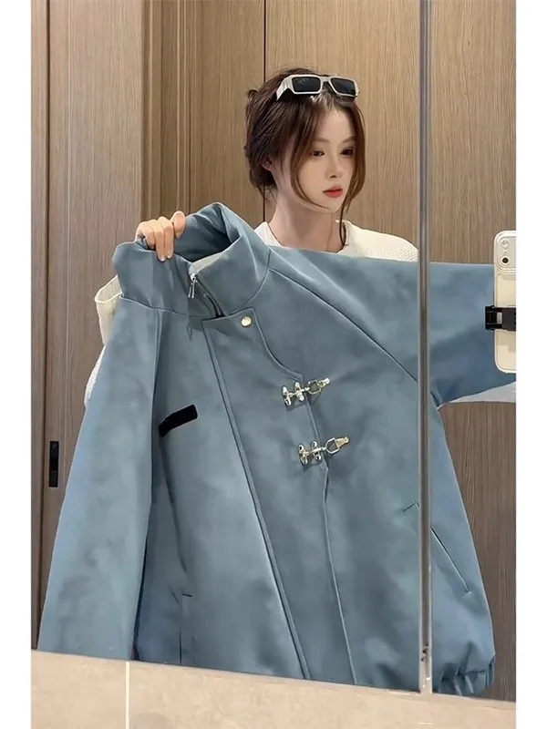 

Новое китайское окрашенное хлопковое пальто из искусственной кожи с воротником-стойкой, утепленное зимнее пальто для мужчин и женщин, элитное ощущение