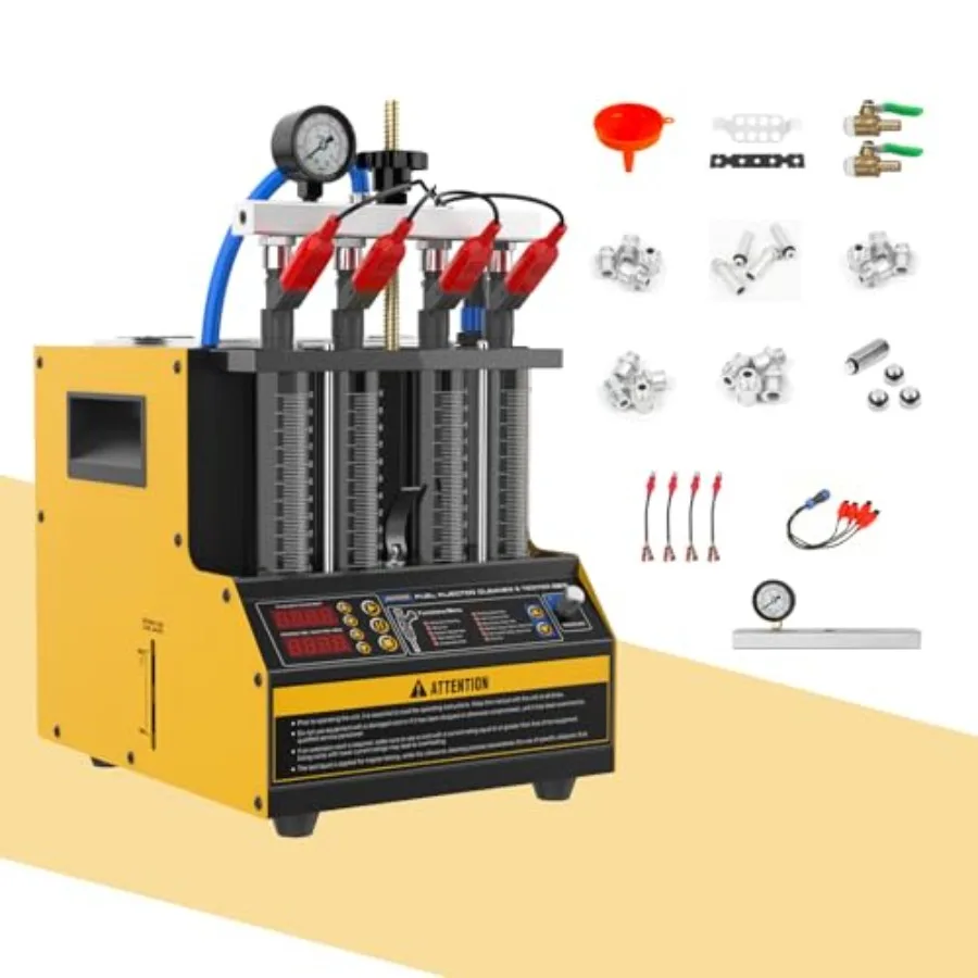 

Fuel Injector Cleaner Tester hine 4 Cylinders Upgraded Ultrasonic Car and Motorcycle Fuel Injectors Cleaner Kit Tool with 9 Typ