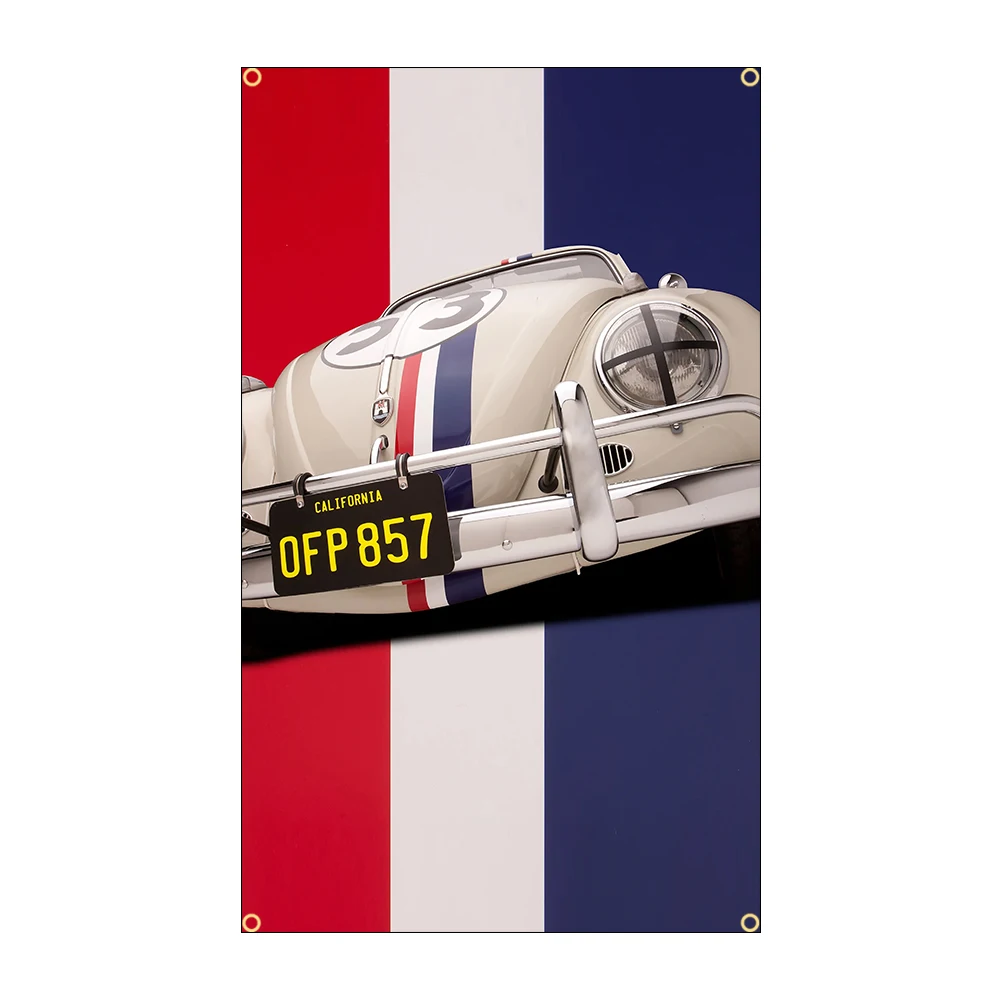 Herbie Beetle 53 Flag High-Quality Polyester Car Poster Flag Printed Outdoor Garage Decor Car Theme Design