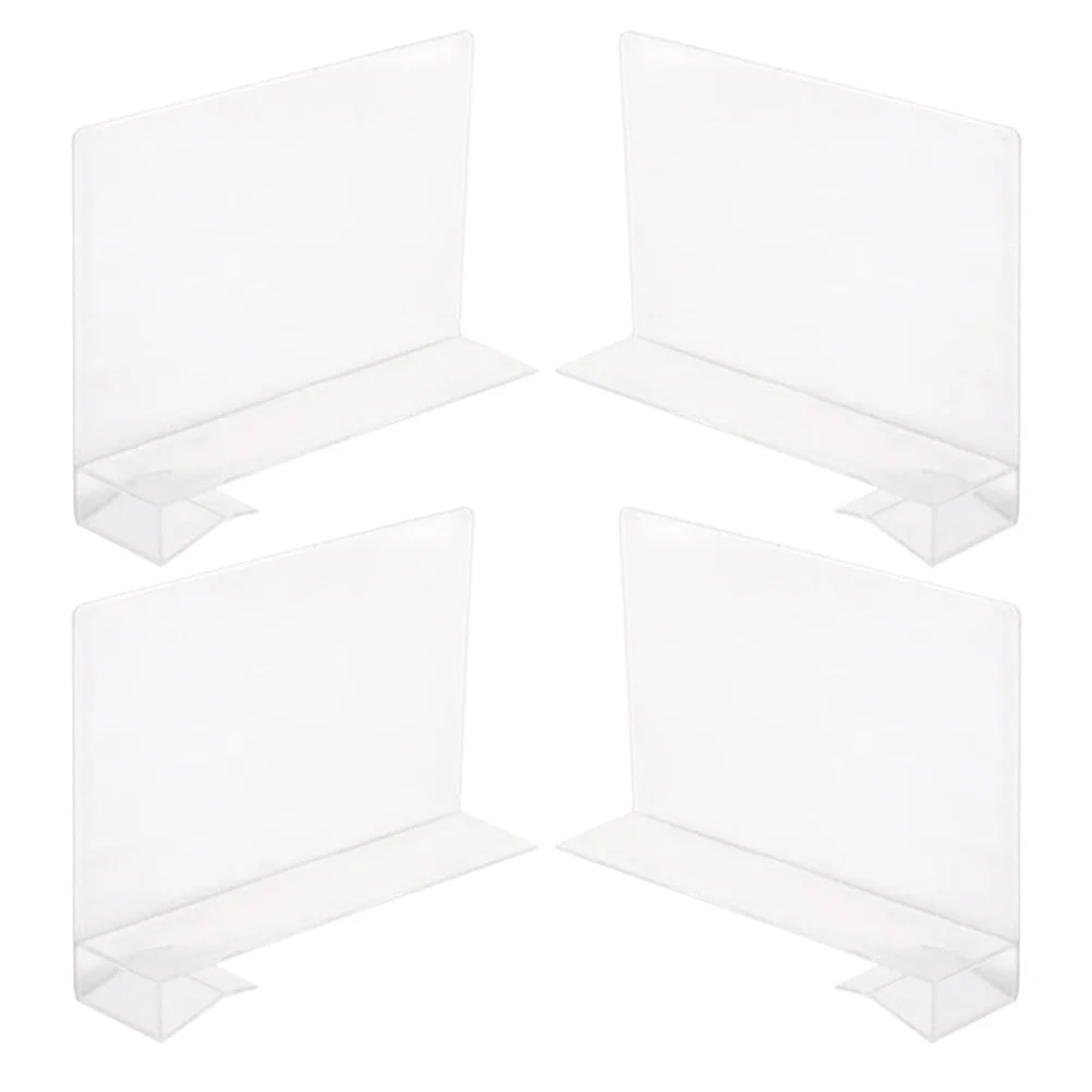

4 Pcs Desktop Bookshelf Partition Plate Dividers Separators Closet Wardrobe Transparent