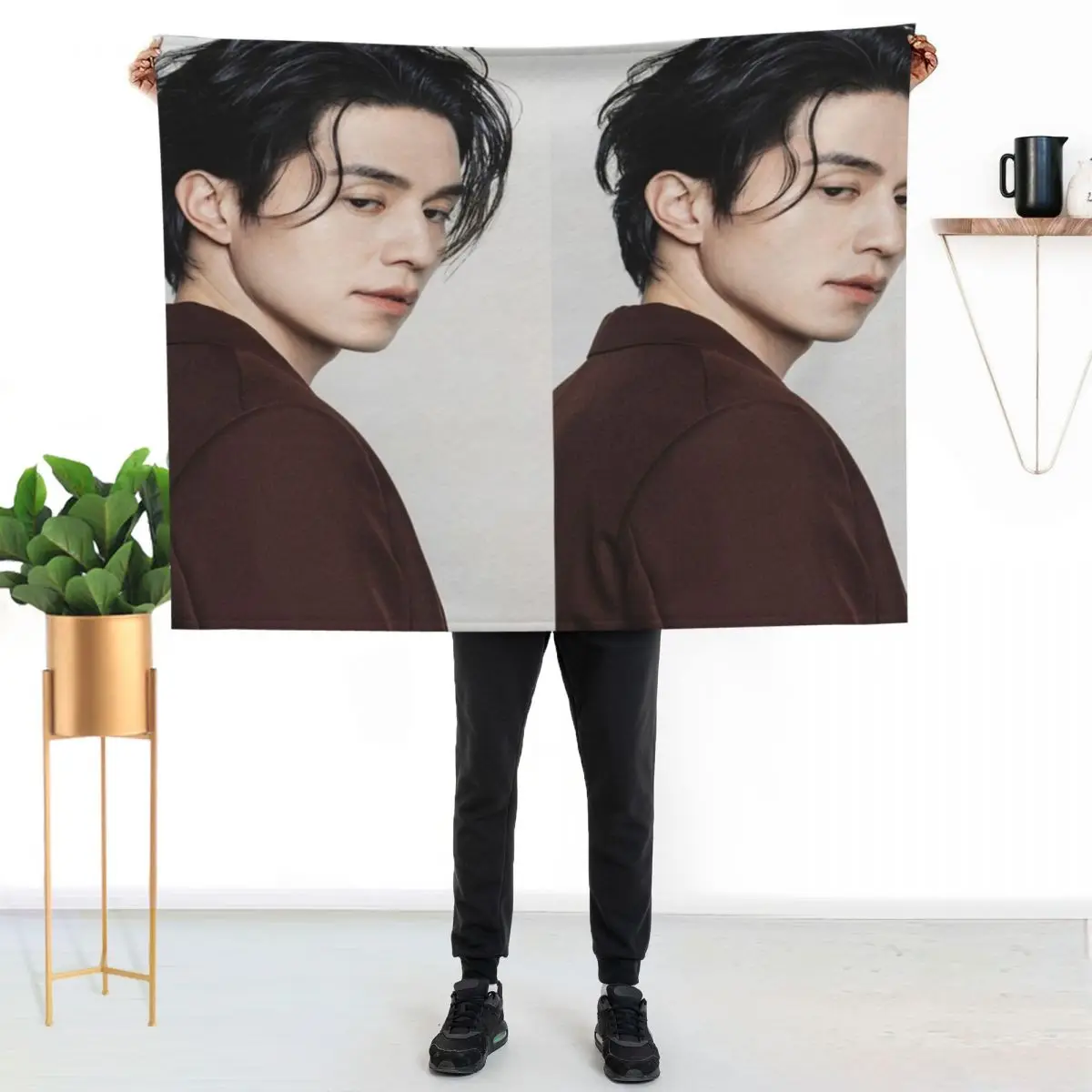 

lee dong wook actor Throw Blanket Faux Fur Soft Warm Blanket for Bed