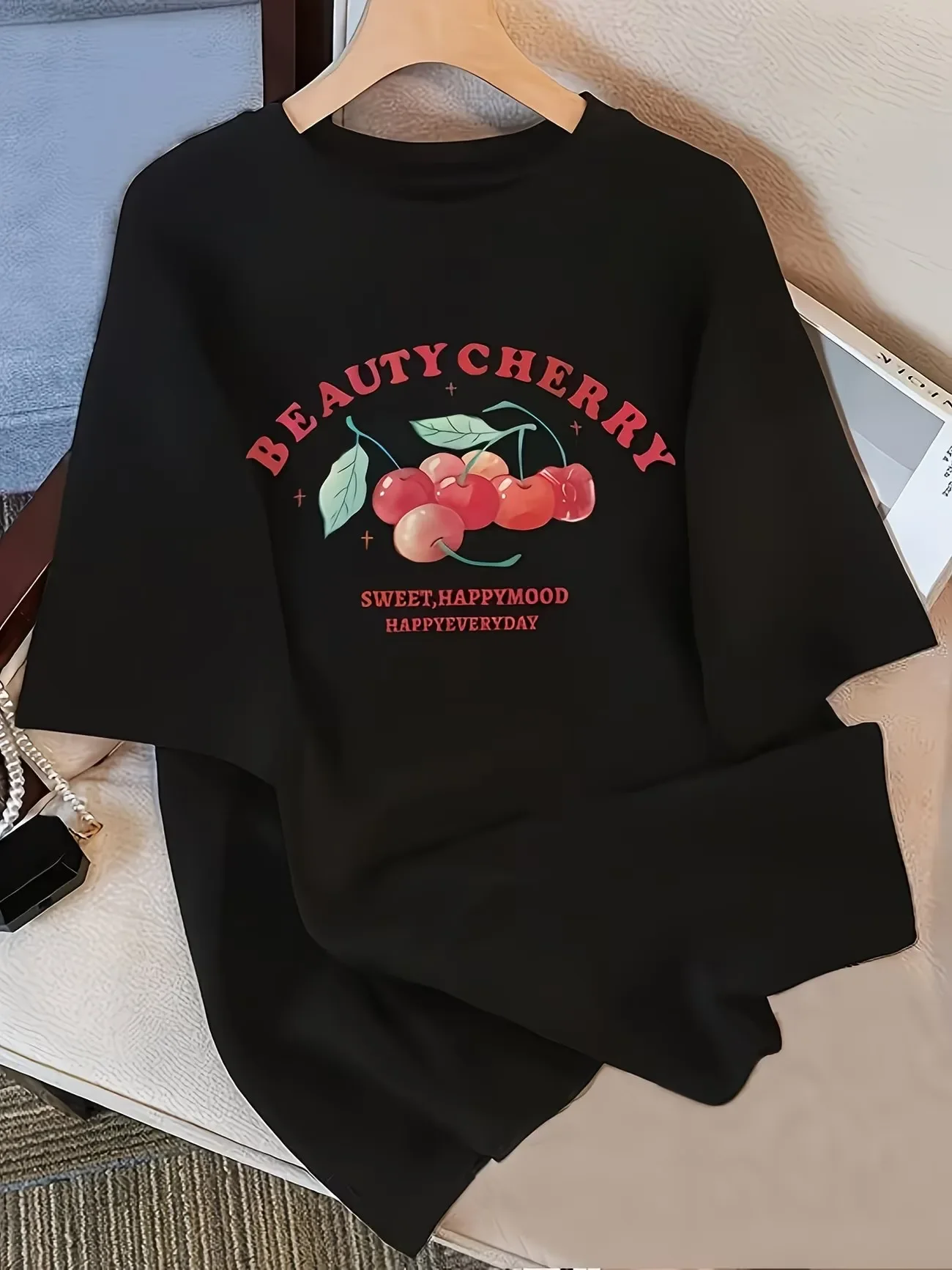 Vintage Beauty Cherry Graphic T Shirt Retro 90s Aesthetic Fruit Print Tops Women Fashion Loose Casual Short Sleeve Summer Tees