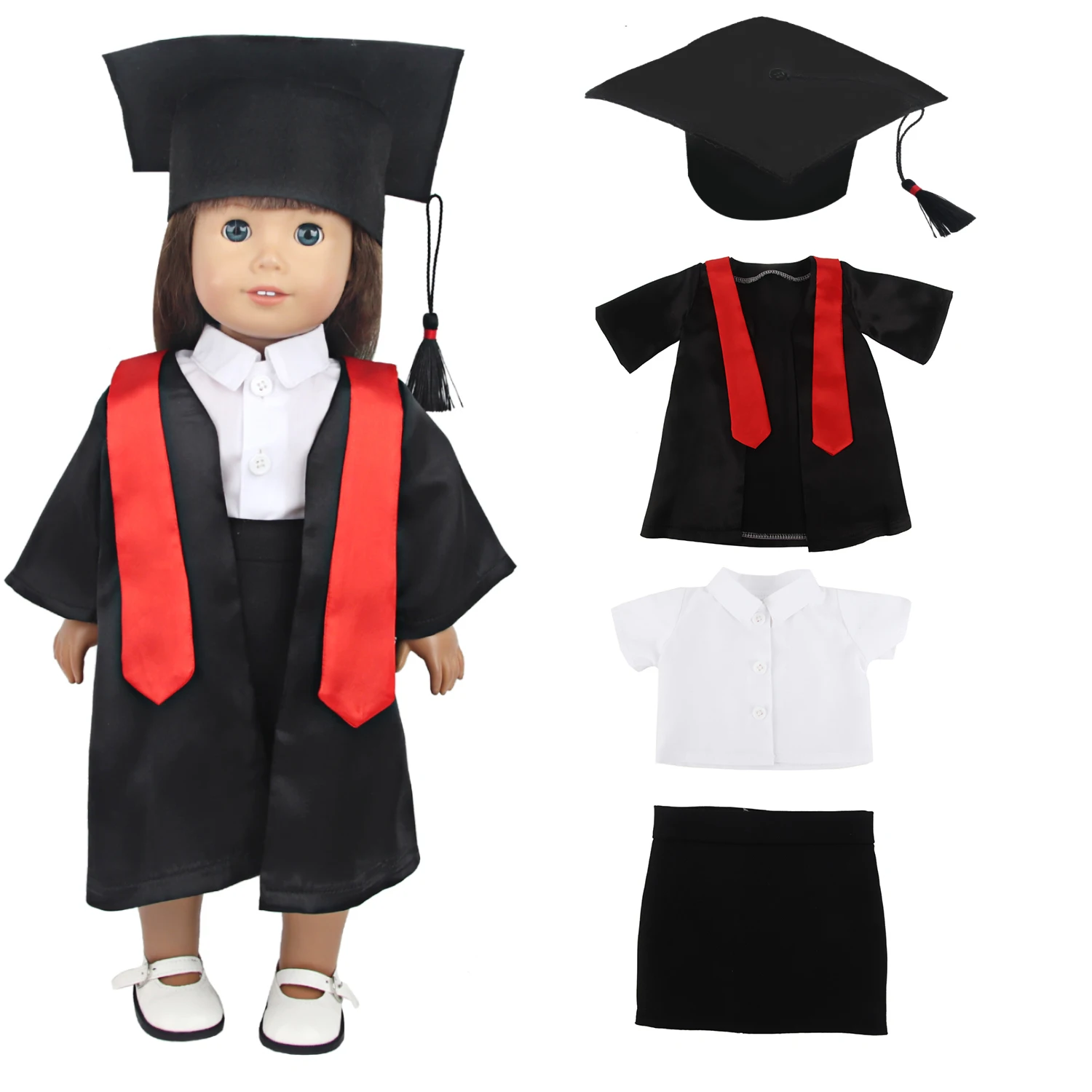 Doll Clothes Set Bachelor\'s Uniform, Scottish Student Uniform Clothing For 18 Inches American&43cm Baby New Born,OG,Girl Dolls