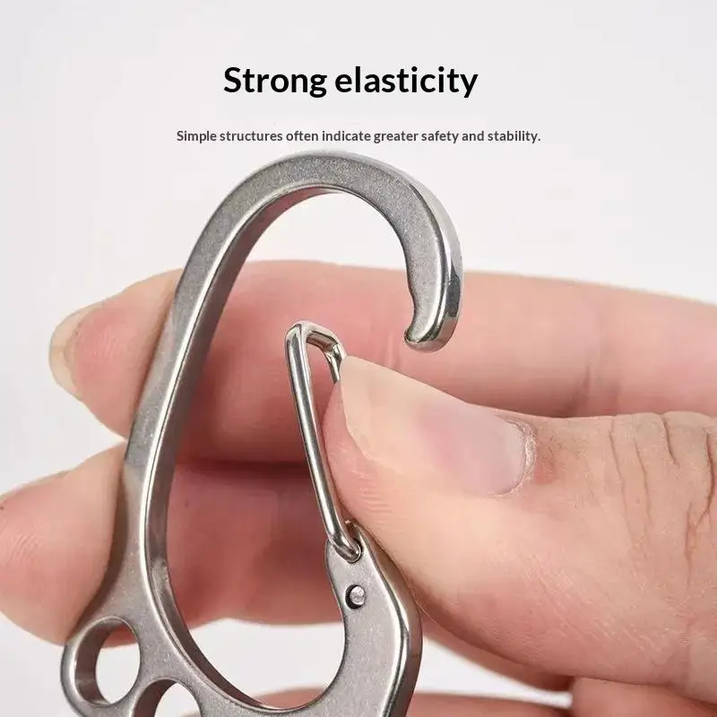 Fußförmiger Karabiner-Schlüsselanhänger aus Edelstahl, rostfrei, mit mehreren Aufhängelöchern für den täglichen Gebrauch, Outdoor-Wanderungen und Reisen. – Detail 8