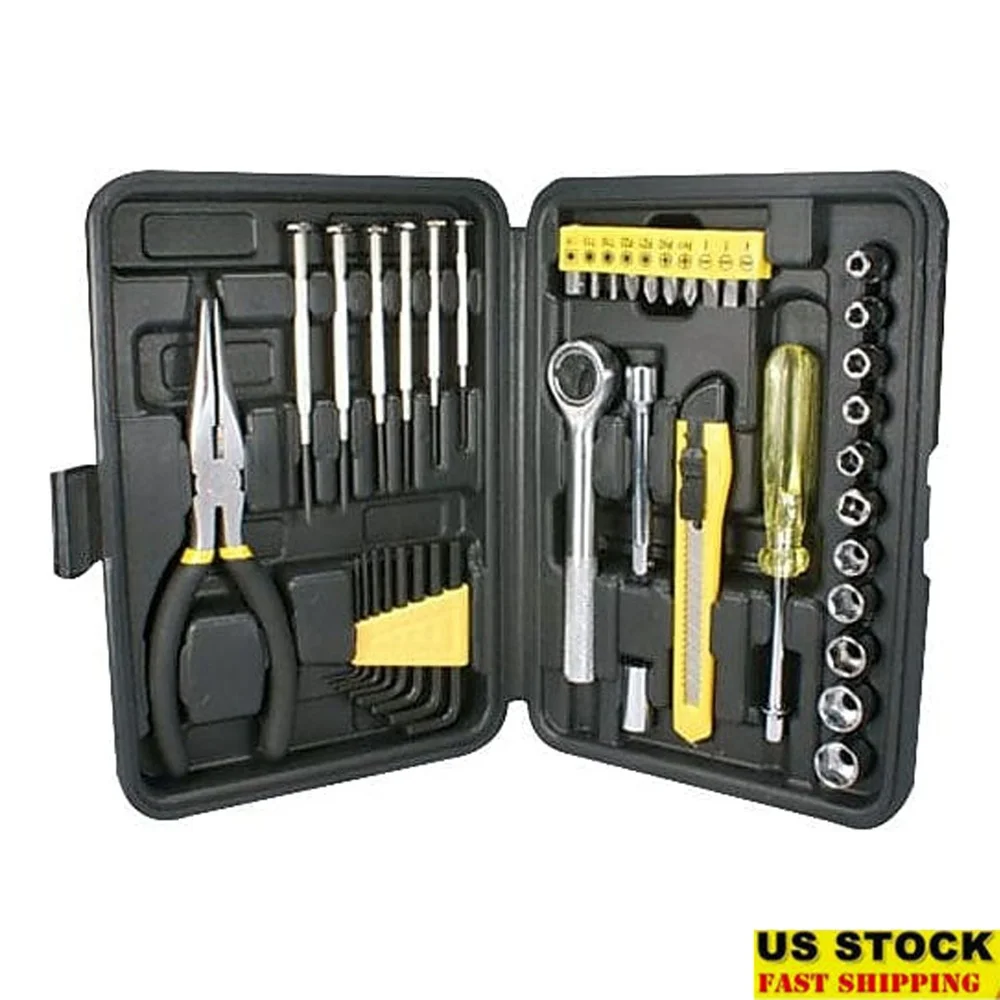 

41 Piece Technician Tool Kit Electronics Computer Maintenance Home Repairs with Demagnetized Tools and Storage Case