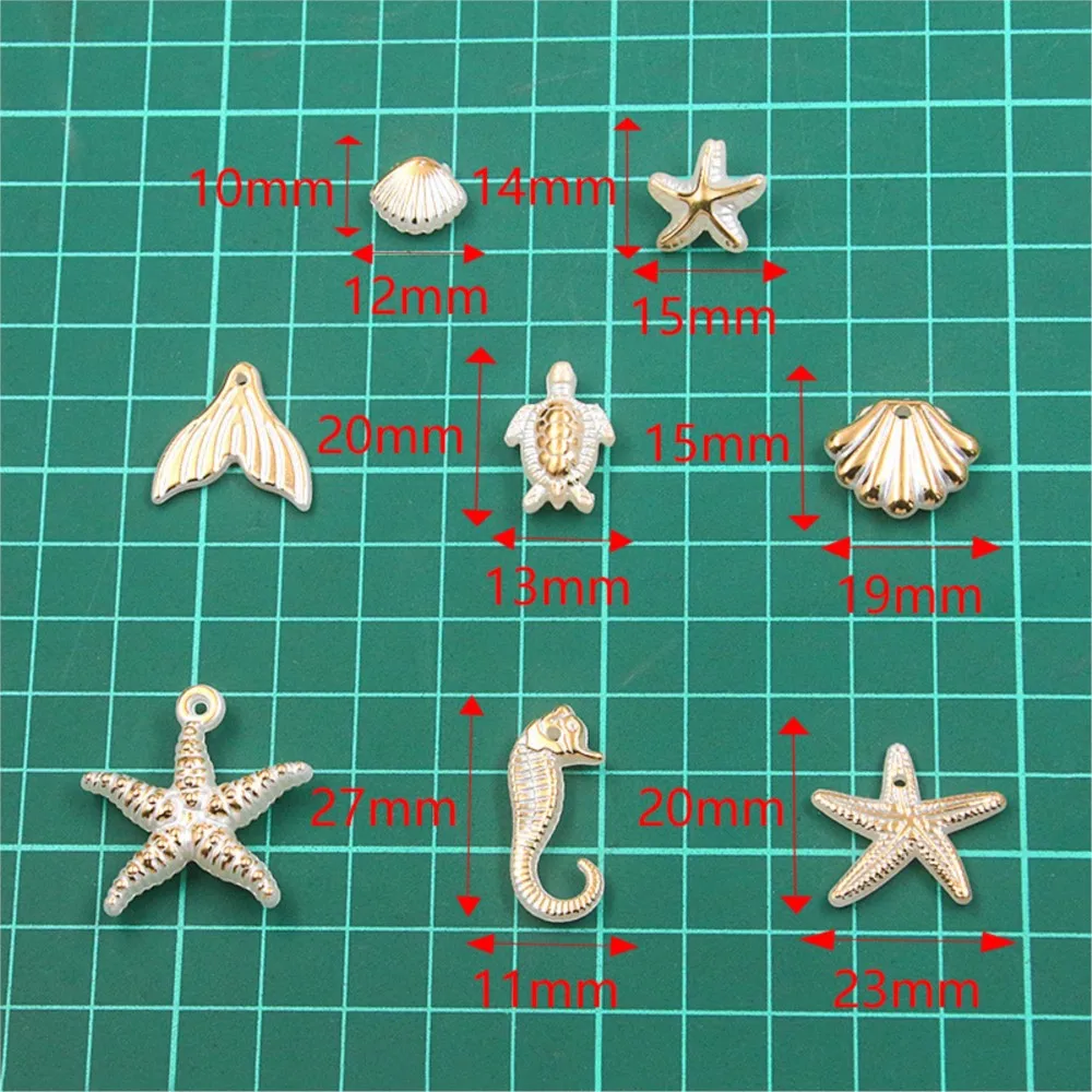 30/50g Mix Random Summer Starfish Pearl Shell Ocean Charms Resin Pendants DIY Earring Necklace Jewelry Making Crafts Wholesale - view 2