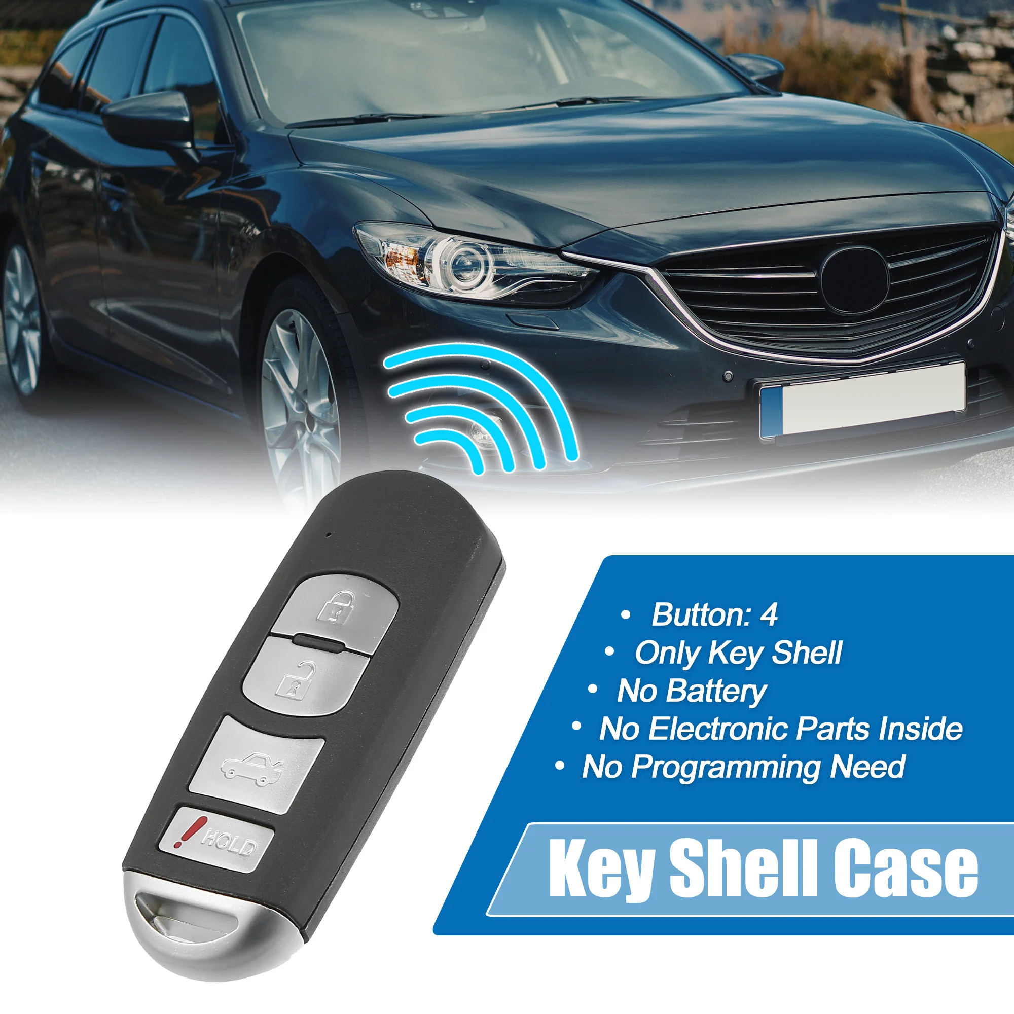 

X Autohaux Φ Shell 4 Key Button Cover Tools для Mazda Автомобильный Брелок дистанционного управления с ключом Miata 3 6 2014-2018, запасные аксессуары