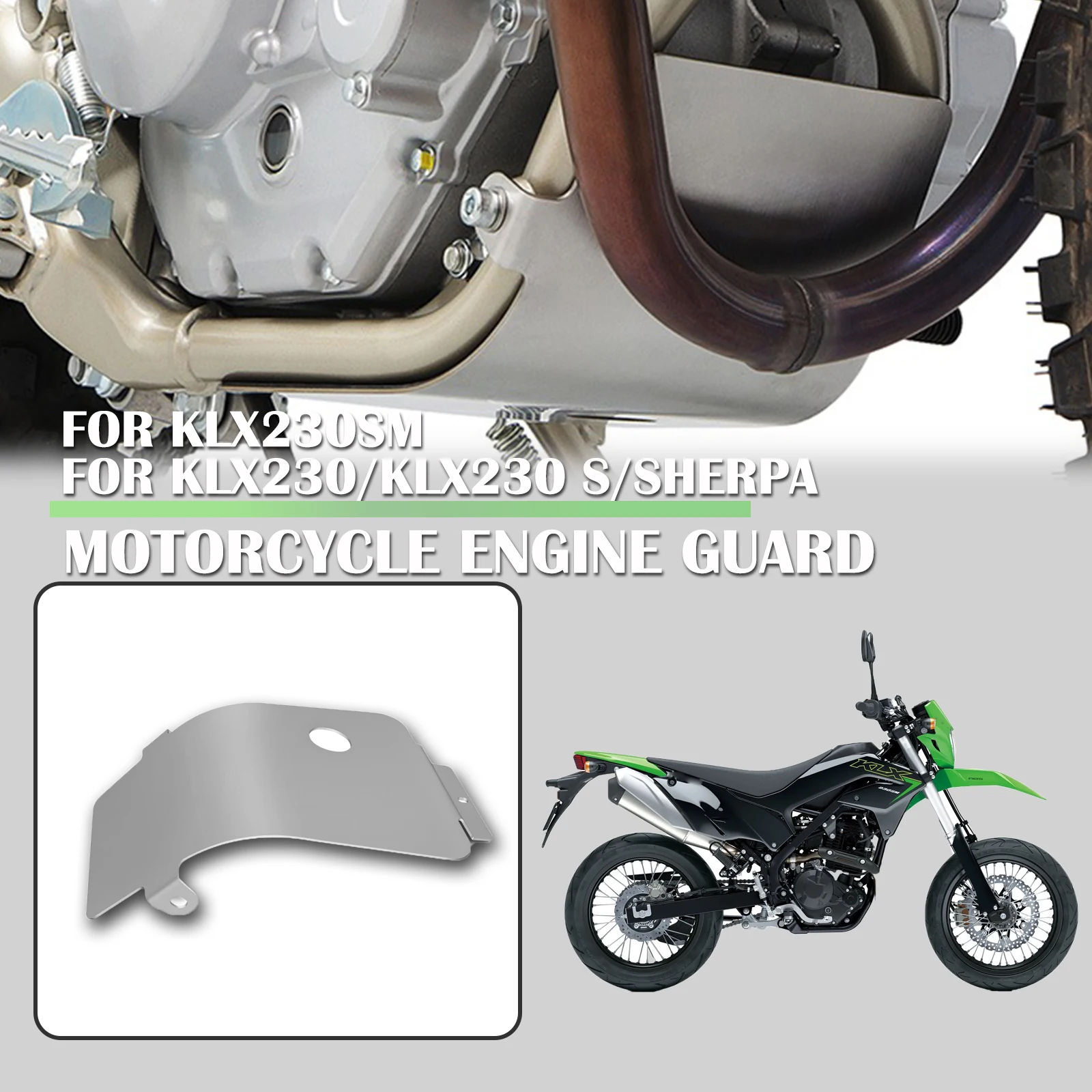 

Для Kawasaki KLX230 KLX230 S SHERPA 2024-2025 защитная крышка шасси двигателя нижняя защитная пластина мотоцикла KLX230 SM