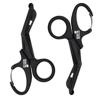 Tijeras médicas de emergencia de rescate de rinoceronte, tijeras para traumatismos con mosquetón, tijeras para vendaje de 19cm con tijeras para vendaje