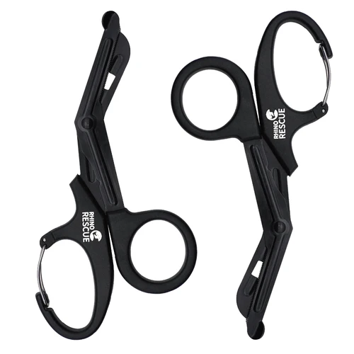 Imagen 2 del producto Tijeras médicas de emergencia de rescate de rinoceronte, tijeras para traumatismos con mosquetón, tijeras para vendaje de 19cm con tijeras para vendaje