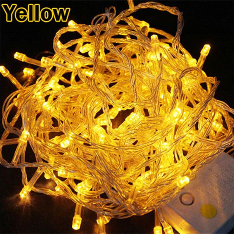 String Light 100LED 10M Christmas Wedding Party Decoration Lights AC 110V 220V Outdoor Waterproof Led Lamp 9 Colors Warm White