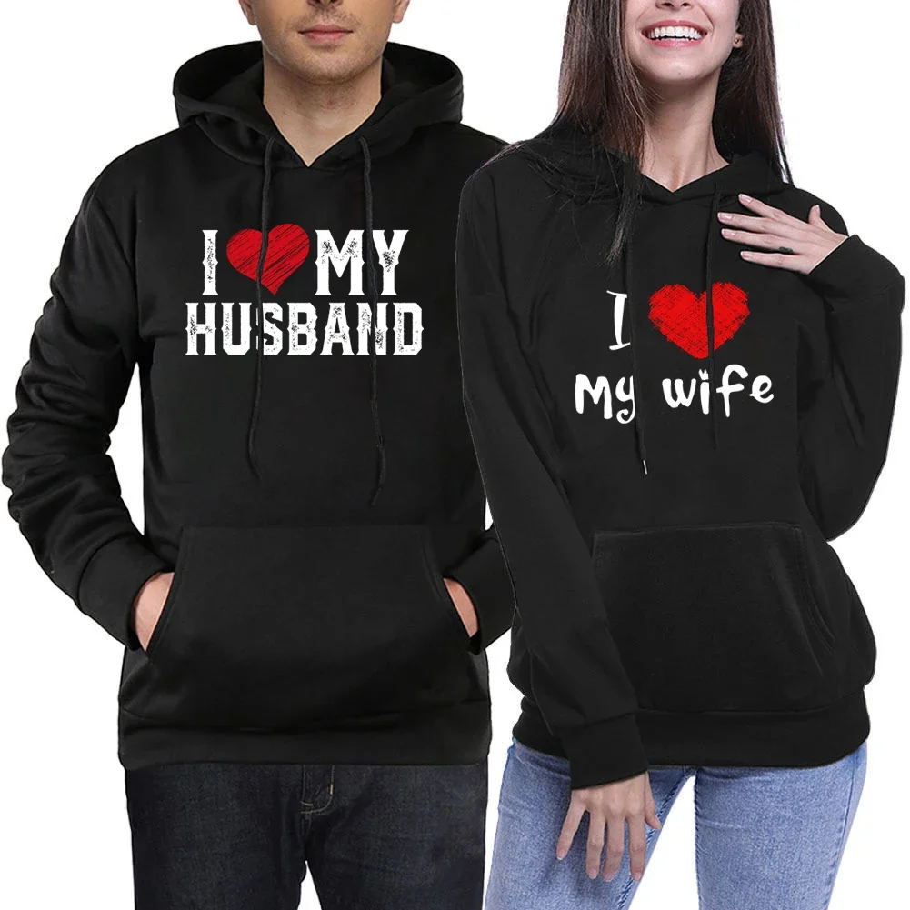 

Trendy Lover Hoodies Matching Couple Hoodies I Love My Husband/wife Oversized Sweatshirt Pullover Fashion Harajuku Hoodies Tops