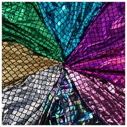 High Elasticity Bronzing Decoration Mermaid Fabric DIY Stage Cosplay Costume Dance Shiny Stretchy Swimsuit Fabric by half meter