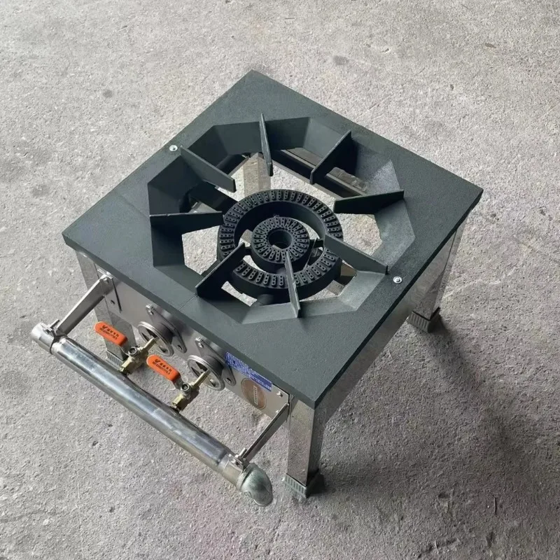 Commercial stainless steel low soup stove with energy-saving double-ring gas burner for home and outdoor use