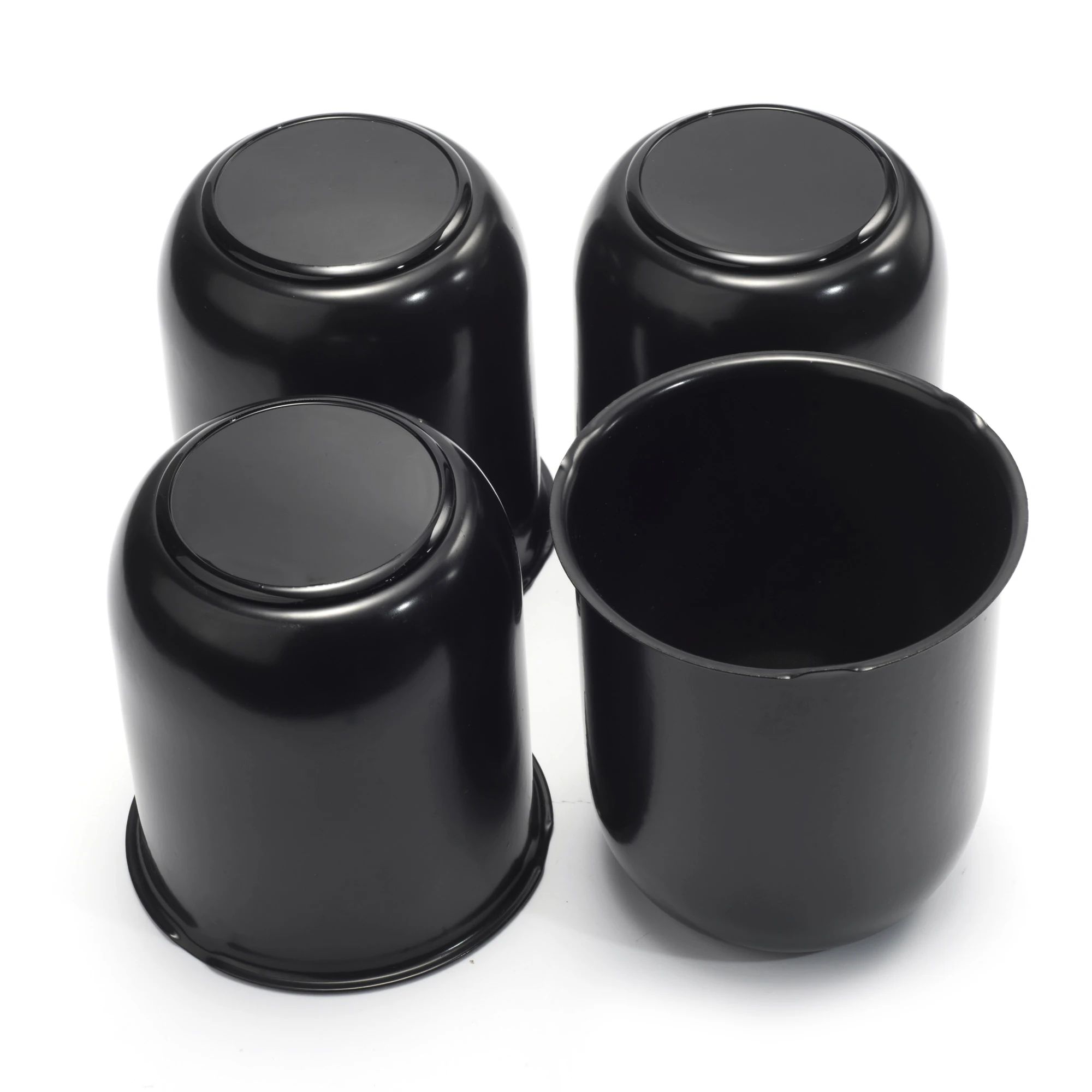 CF Performance 2/4 Stück 81mm Matt Schwarz Lackierte Kohlenstoffstahl-Durchsteck-Nabenkappen für Anhänger, LKWs, SUVs, Wohnmobil-Felgen – Detail 5