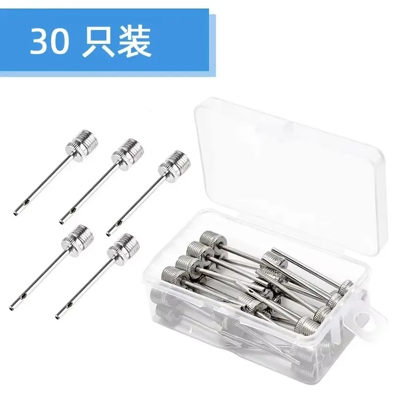 30Pcs Sport Ball Inflating Bicycle Pump Needle for Basketball Soccer Inflatable Air Valve Adaptor Stainless Steel Pump Pin