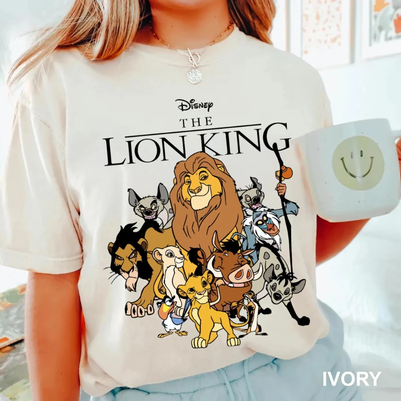 Camisa Retro de personaje de película "El Rey León", Simba Nara Peng Timon Rafiki, regalo de viaje para vacaciones, regalo de viaje para parque de atracciones