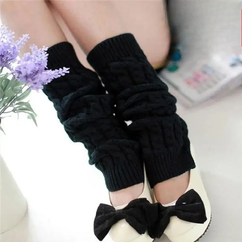 New Women Autumn and Winter Legwarmers Hemp Flowers Kneepad Leg Warmer Female Girls Pile Heap Socks Sports Safety