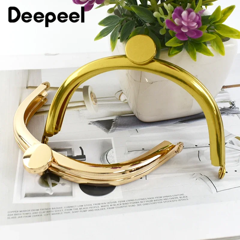 Deepeel-marcos de monedero con mango redondo de 10cm, Kit de costura con cierre de beso de Metal, asas para hacer bolsos, accesorios de Hardware