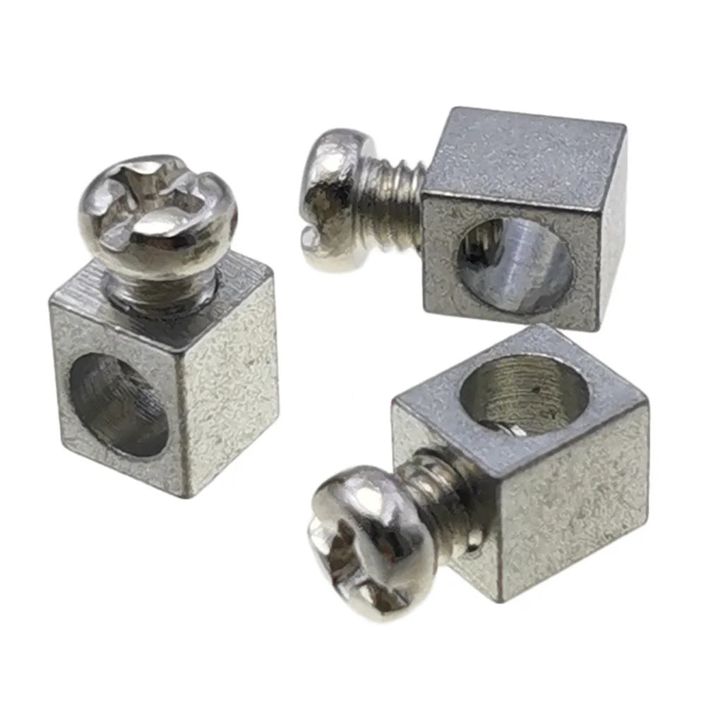 50pcs PCB Square Copper Terminal Block LED Aluminum Substrate SMD Flat Copper Cable Connection Terminal Block Connector 6*6*7