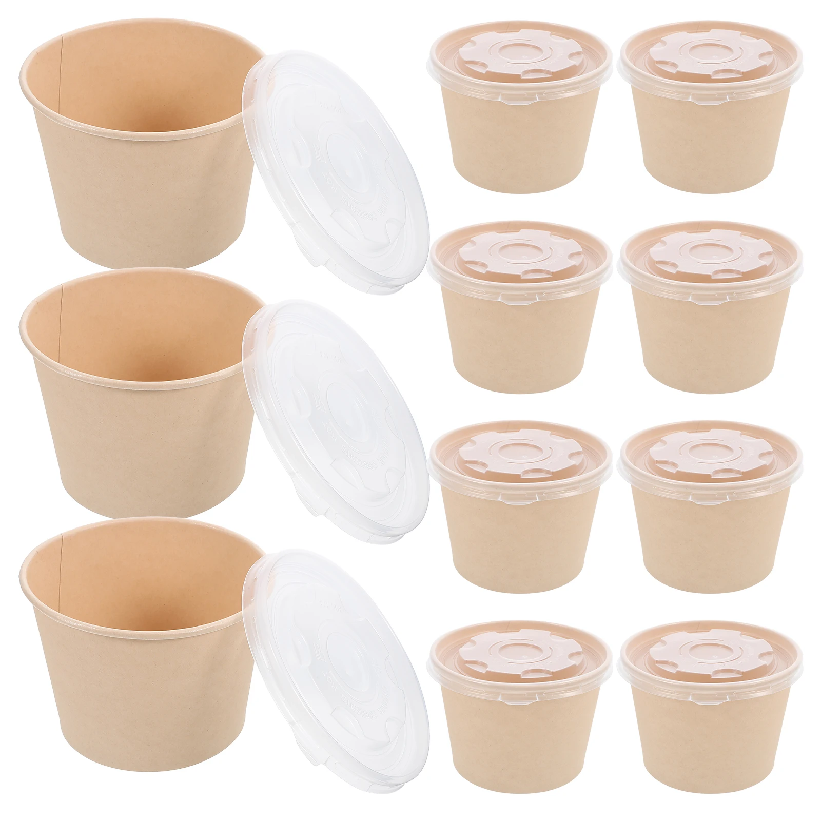 

50PCS Disposable Food Containers Take Out Boxes with Lids Lightweight Bowls Wrapping Rice Pack Bento Storage Boxes Paper Party