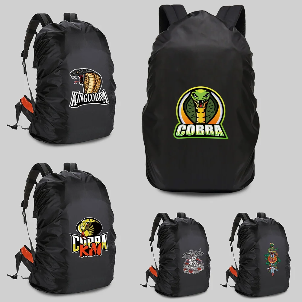 20-70l mochila capa à prova de chuva de acampamento à prova dwaterproof água poeira escalada ao ar livre portátil ultraleve viagem mochila capa cobra impressão