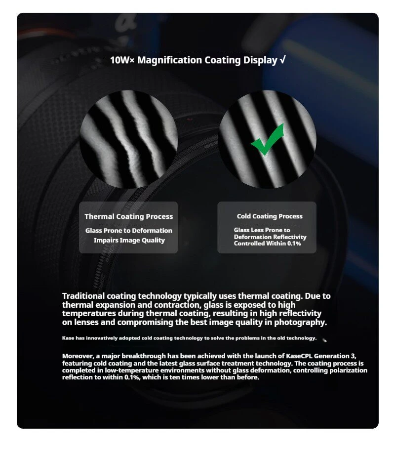 Kase CPL-Polarisationsfilter der 3. Generation: Eliminiert Blendung, polarisiert das Licht und verbessert die Farbsättigung. – Detail 12