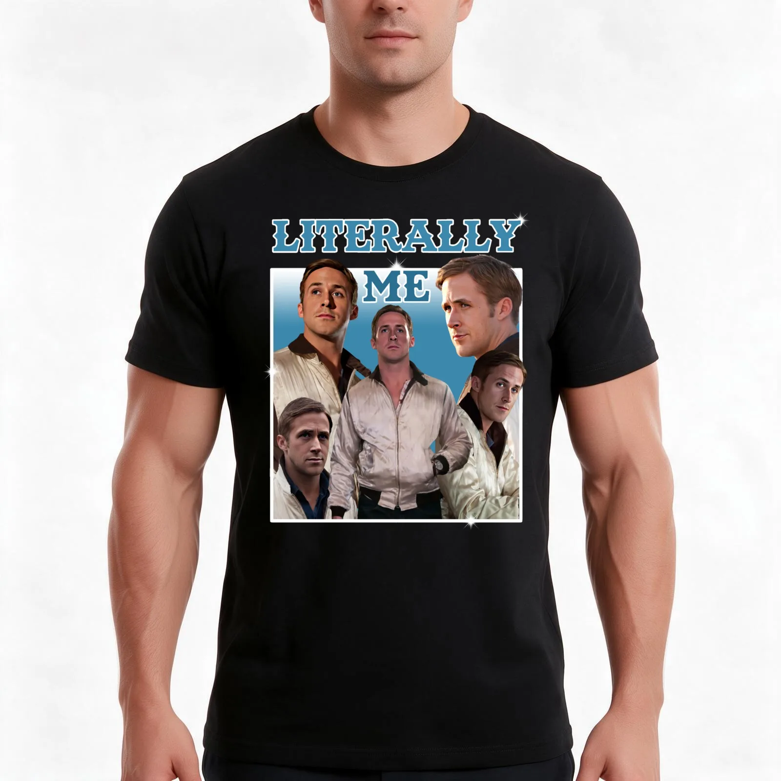 Literally Me (Ryan Gosling) T-Shirt, Summer Casual Cotton Tee, Oversized Streetwear Tops, Vintage Graphic Print, 100% Cotton
