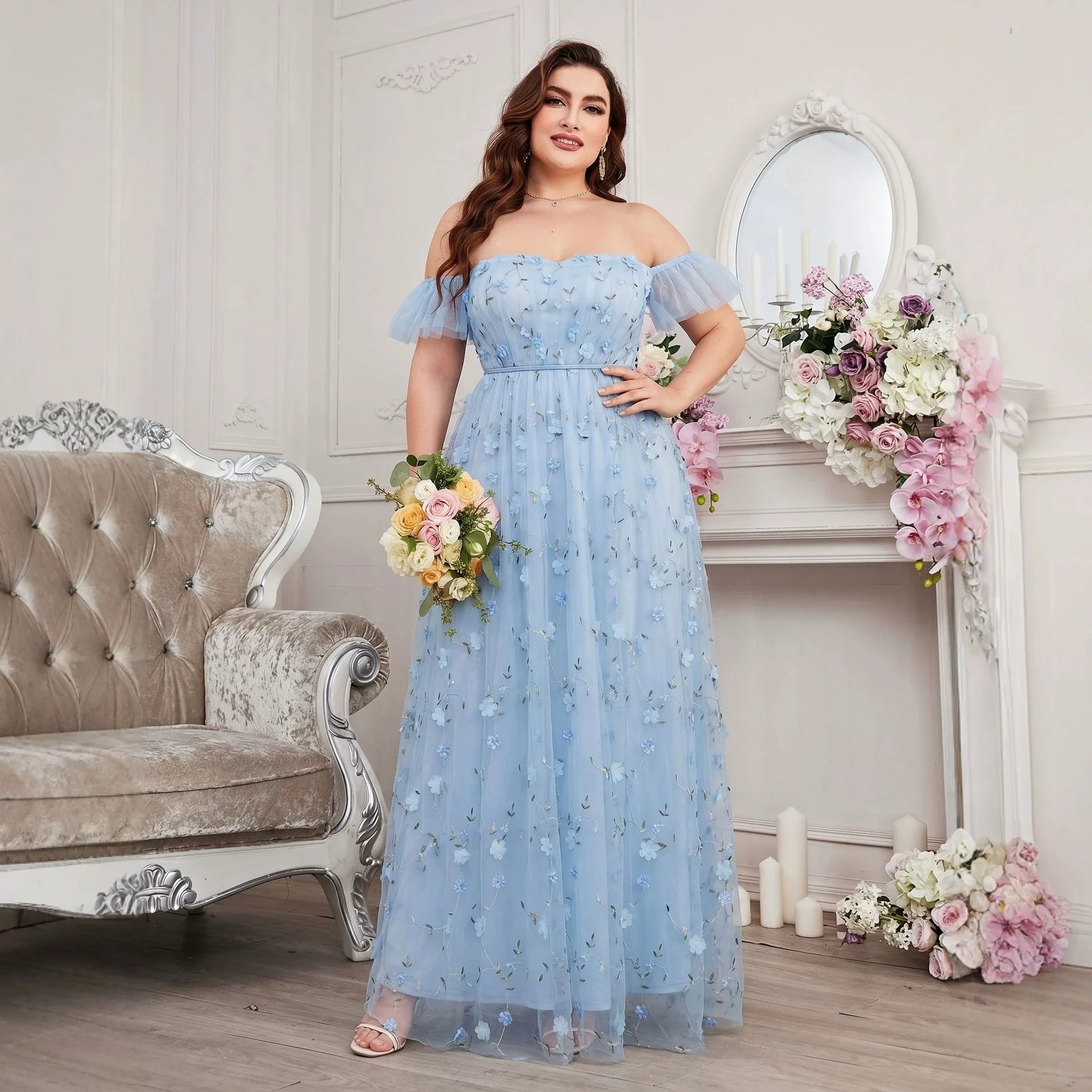 

26 Summer New Large Size Fashionable Elegant Floral Dress Women's Clothing Summer Dresses 2026 Clothing Lace Beach Bandage