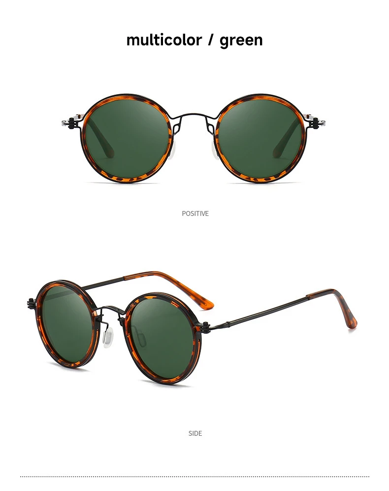 Neue 2026 Vintage Polarisierte Sonnenbrille für Herren Runde Retro-Sonnenbrille Hochwertige Legierung Brillen zum Fahren und Angeln – Detail 14