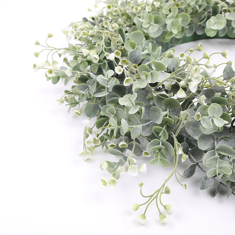 50CM Eucalyptus Wreath Front Door Wreath Green Leaves Wreath Spring Door Wreath Outdoor Artificial Greenery Hanging Wreath