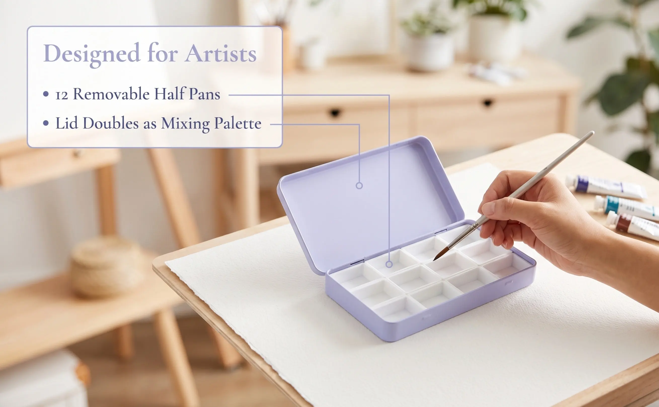 1Set Watercolor Pigment Box Empty Watercolor Tin Portable Paint Case Lightweight Easy Wash Art Palette for Mixing Colors