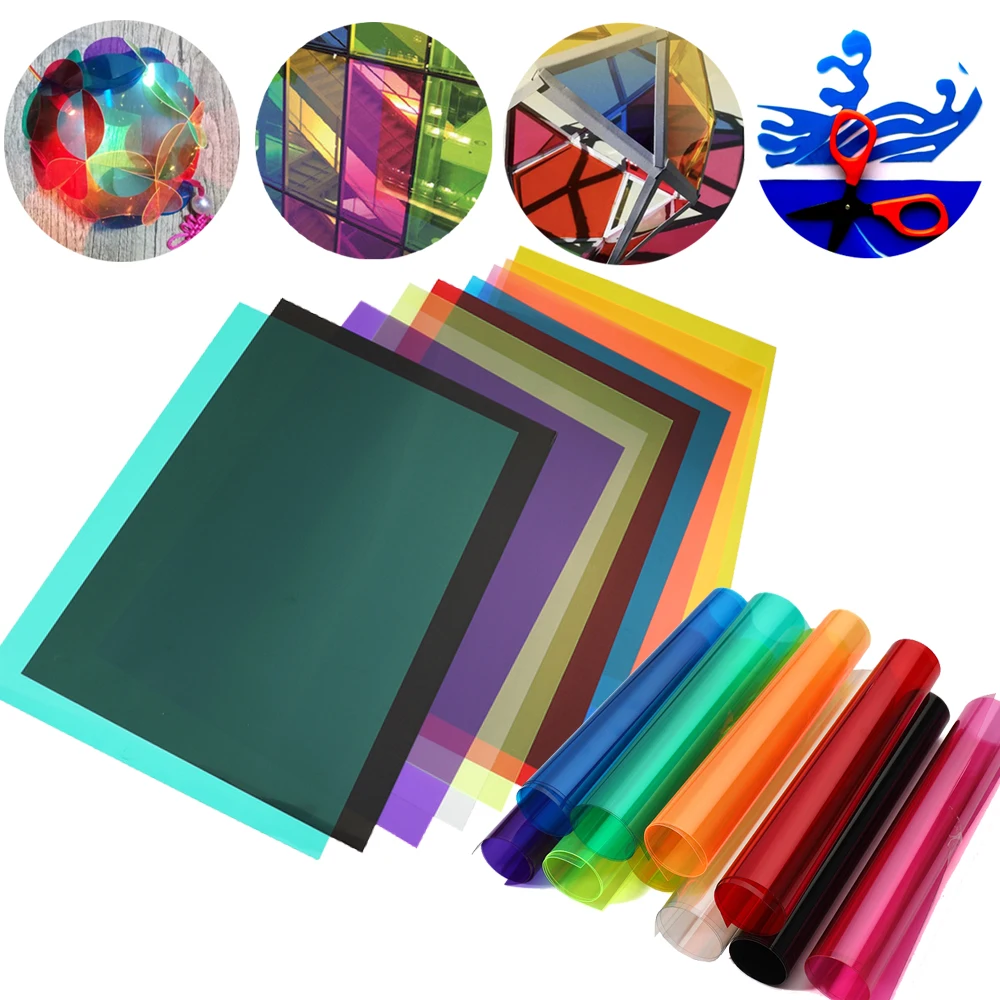 A4 Light Filter Gel Clear Film Multifunction Transparent Color SheetThickness Plastic Hard Sheet School DIY PVC Color Sheet