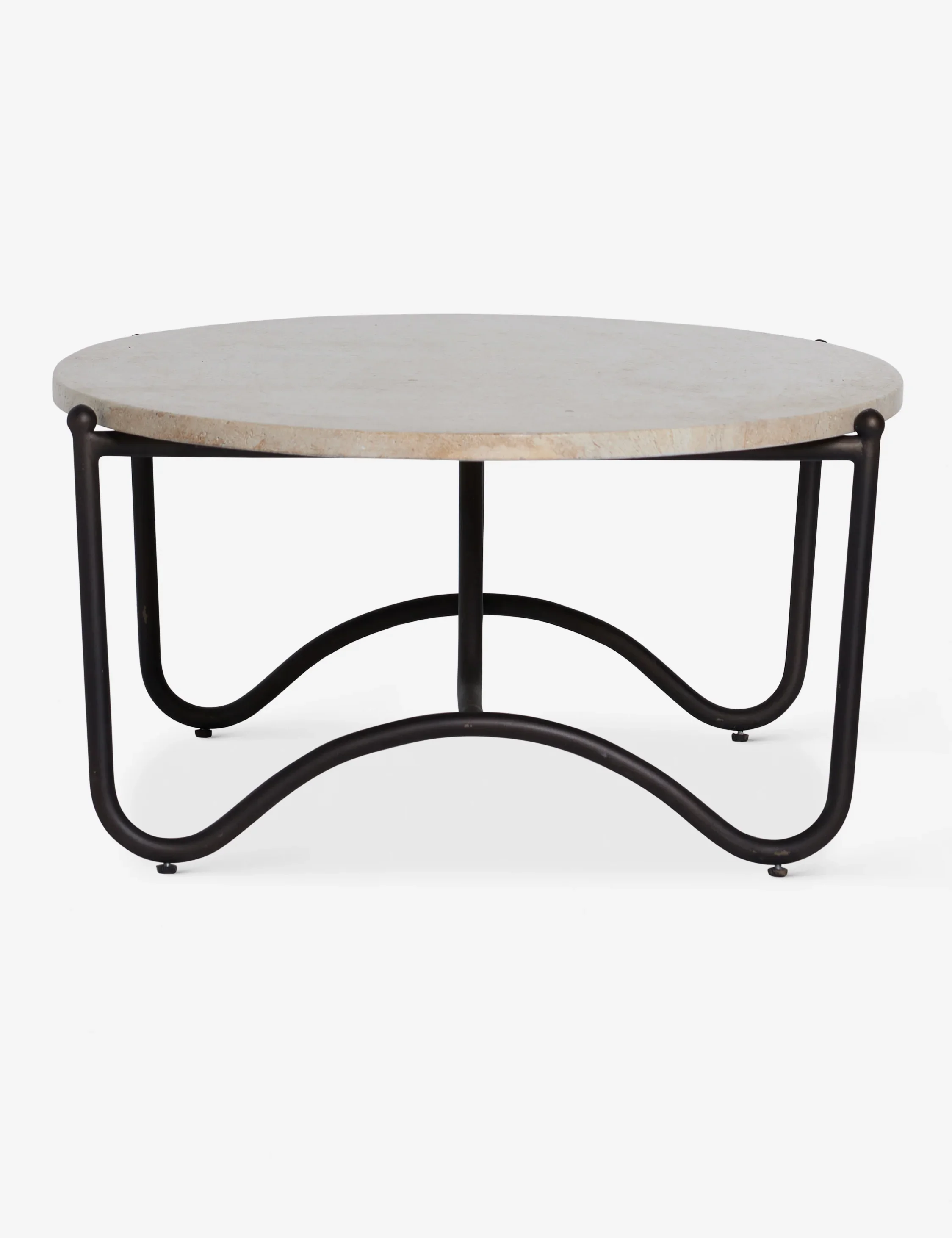 304 stainless steel outdoor coffee table with natural travertine marble top, suitable for courtyard garden hotel use