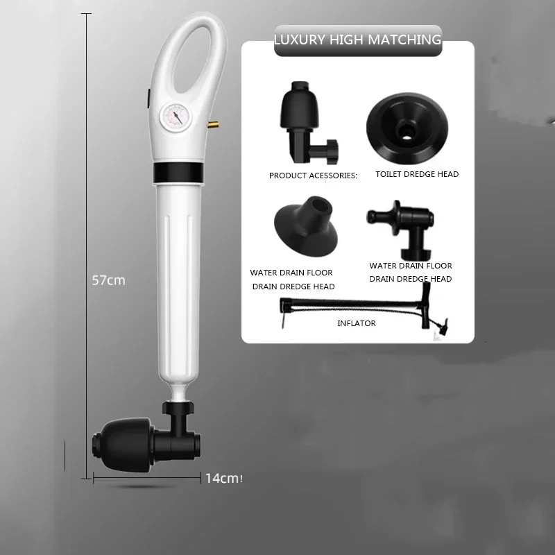 1pc Toilet Dredge, High Pressure Inflatable Plunger Pump Kit Pneumatic Toilet Pipe Blockage A New Type Of Drainage To