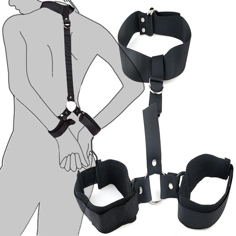 Bondage Lingerie Set Women\'s Ethical Toys Bdsm Sex Shop Crotchless Underwear Handcuffs Ankle Bracelet Sets Erotic Sexy Costumes