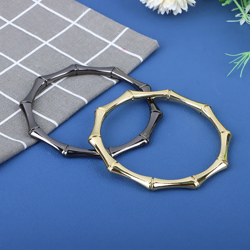 1Pcs Bamboo Joint Bag Handle Frame Replacement Metal Strap Handbag Handles DIY Bags Hardware Accessories